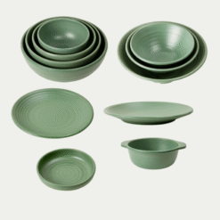 Bảng Giá Các Loại Bộ Bát Đĩa Nhám Màu Xanh Lá Melamine Fataco