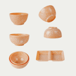 Dụng Cụ Nhà Hàng Mekoong: Địa Chỉ Tin Cậy Mua Bộ Bát Đĩa Vân Đá Cam Melamine Fataco Chính Hãng