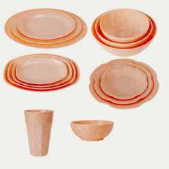 Các Loại Bộ Bát Đĩa Vân Đá Cam Melamine Fataco Đa Dạng Lựa Chọn