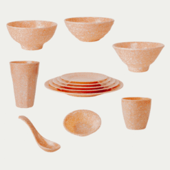 Bộ Bát Đĩa Vân Đá Cam Melamine Fataco: Bừng Sáng Không Gian Ẩm Thực, Khơi Dậy Vị Giác Thăng Hoa