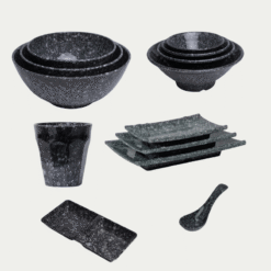 Cách Sắp Xếp Bộ Bát Đĩa Vân Đá Đen Melamine Fataco Hiệu Quả