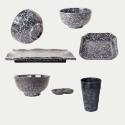 Bộ Bát Đĩa Vân Đá Đen Melamine Fataco: Nâng Tầm Trải Nghiệm Ẩm Thực, Kiến Tạo Phong Cách Nhà Hàng Đẳng Cấp