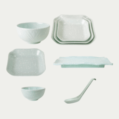 Bộ Bát Đĩa Vân Đá Ngọc Melamine Fataco 800x800