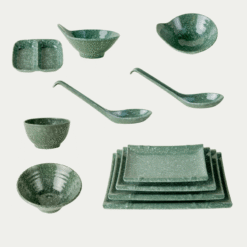 Lựa Chọn Bộ Bát Đĩa Vân Đá Rêu Melamine Fataco Theo Phong Cách Nhà Hàng Độc Đáo