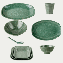 Dụng Cụ Nhà Hàng Mekoong: Chuyên Cung Cấp Bộ Bát Đĩa Vân Đá Rêu Melamine Fataco Chất Lượng Cao