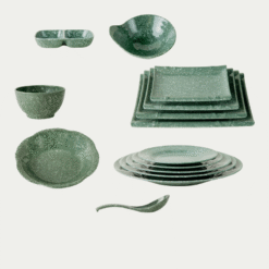 Các Loại Bộ Bát Đĩa Vân Đá Rêu Melamine Fataco Đa Dạng Lựa Chọn