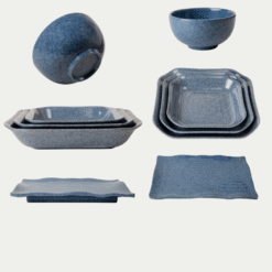 Bộ Bát Đĩa Vân Đá Xanh Melamine Fataco 800x800