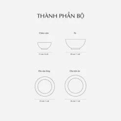 Bộ đồ ăn 09 sản phẩm - Daisy - Cỏ Tím5