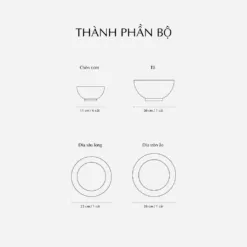 Bộ đồ ăn 09 sản phẩm - Daisy - Trắng DCNH (12)