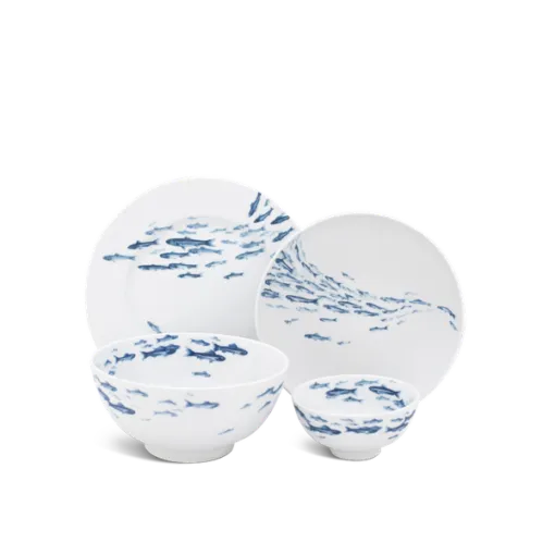 Bộ đồ ăn 10 sản phẩm - Jasmine - Cá Cơm Sương Mờ DCNH