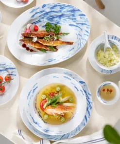 Bộ đồ ăn 10 sản phẩm - Jasmine - Cá Cơm Sương Mờ DCNH1