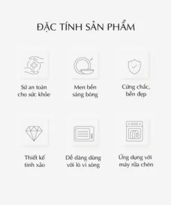 Bộ đồ ăn 10 sản phẩm - Jasmine - Cá Cơm Sương Mờ DCNH3