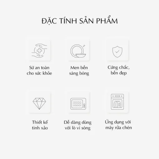 Bộ đồ ăn 10 sản phẩm - Jasmine - Cá Cơm Sương Mờ DCNH3
