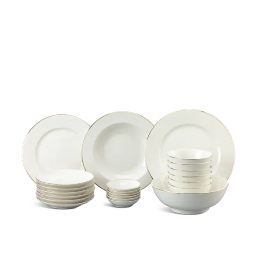 Bộ đồ ăn 22 sản phẩm - Jasmine - Chỉ Vàng DCNHBộ đồ ăn 22 sản phẩm - Jasmine - Chỉ Vàng DCNH