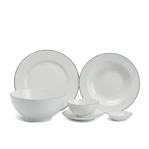 Bộ đồ ăn 22 sản phẩm - Jasmine - Chỉ Xanh Lá DCNH