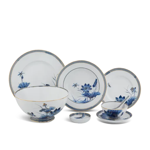 Bộ đồ ăn 30 sản phẩm - Hoàng Cung - Sen Vàng DCNH