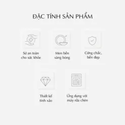 Bộ đồ ăn 6 người 32 sản phẩm - Đài Các IFP - Chỉ Bạch Kim DCNH (3)