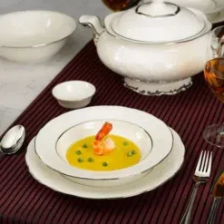 Bộ đồ ăn 6 người 32 sản phẩm - Đài Các IFP - Chỉ Bạch Kim DCNH (4)