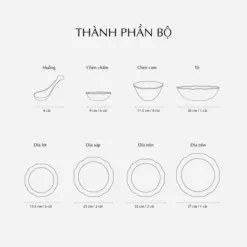 Bộ đồ ăn 6 người 32 sản phẩm - Đài Các IFP - Trang trí hoa DCNH (3)