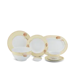 Bộ đồ ăn Âu-Á 45 sản phẩm - Camellia - Hương Biển kem DCNH