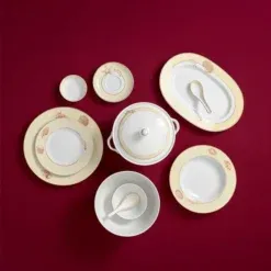 Bộ đồ ăn Âu-Á 45 sản phẩm - Camellia - Hương Biển kem DCNH6