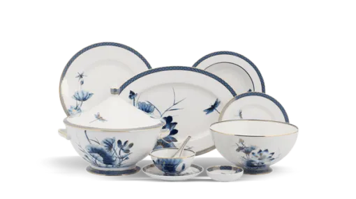 Bộ đồ ăn Âu-Á 45 sản phẩm - Hoàng Cung - Sen Vàng DCNH1