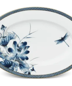 Dĩa oval 37 cm - Hoàng Cung - Sen Vàng DCNH
