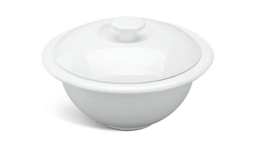Thố vành 12 cm + nắp - Jasmine - Trắng DCNH