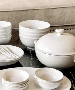 Bộ Bát Đĩa Sứ Trắng Trơn DCNH (5)