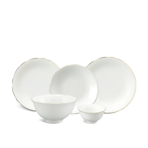 Bộ đồ ăn 14 sản phẩm - Mẫu Đơn IFP - Chỉ Vàng DCNH
