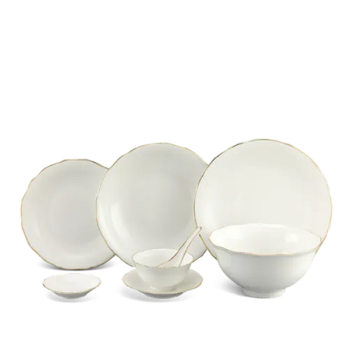 Bộ đồ ăn 32 sản phẩm - Mẫu đơn IFP - Chỉ Vàng DCNH