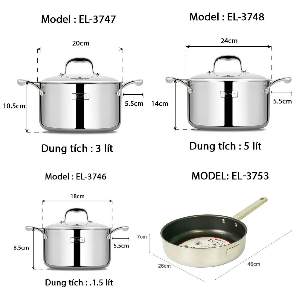 Vì sao nồi & chảo inox Elmich chuyên dụng được đánh giá cao?
