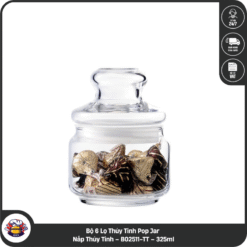 Bộ 6 Lọ Thủy Tinh Pop Jar Nắp Thủy Tinh – B02511-TT – 325ml