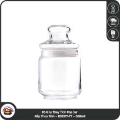 Bộ 6 Lọ Thủy Tinh Pop Jar Nắp Thủy Tinh – B02517-TT – 500ml