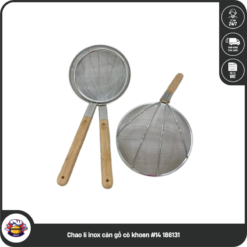 Chao lì inox cán gỗ có khoen #14 186131