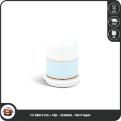 Hủ tăm 8 cm + nắp - Jasmine - Xanh Ngọc