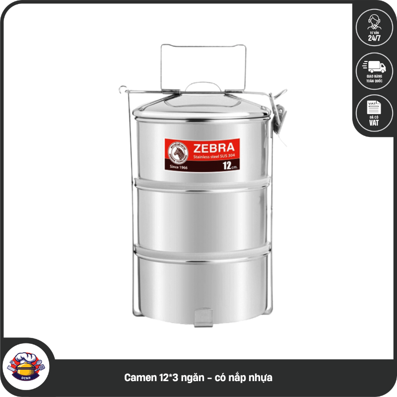 Camen 12_3 ngăn - có nắp nhựa