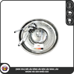 [INOX 304] NỒI LẨU SỐNG LẨU NÓN LẨU VÀNH, LẨU NHÚNG HẢI SẢN NHIỀU SIZE