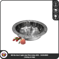 Nồi lẩu inox 2 ngăn size 37cm (mẫu A33) – 041040660 ( không có nắp)