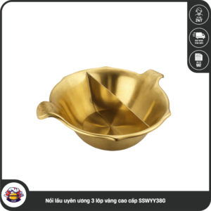 Nồi lẩu uyên ương 3 lớp vàng cao cấp SSWYY38G