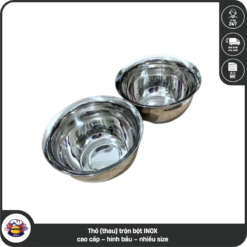 Thố (thau) trộn bột INOX cao cấp – hình bầu – nhiều size