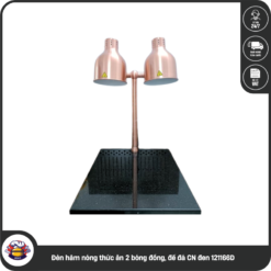 Đèn hâm nóng thức ăn 2 bóng đồng, đế đá CN đen 121166D