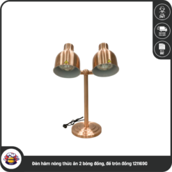 Đèn hâm nóng thức ăn 2 bóng đồng, đế tròn đồng 121169G