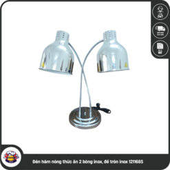 Đèn hâm nóng thức ăn 2 bóng inox, đế tròn inox 121168S