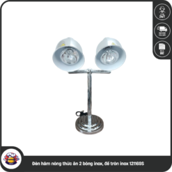 Đèn hâm nóng thức ăn 2 bóng inox, đế tròn inox 121169S