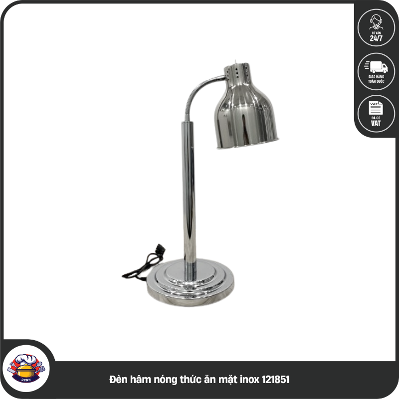 Đèn hâm nóng thức ăn mặt inox 121851