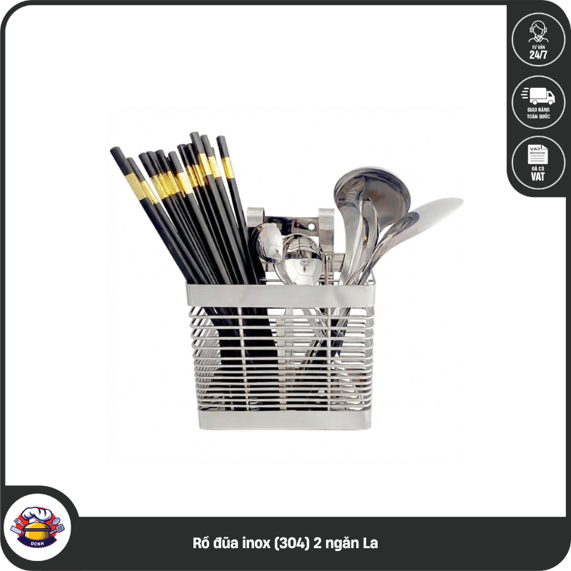 Rổ đũa inox (304) 2 ngăn La