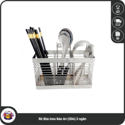 Rổ đũa inox Bảo An (304) 3 ngăn