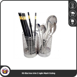 Rổ đũa inox tròn 2 ngăn Mạnh Cường