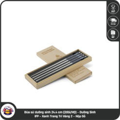 Đũa sứ dưỡng sinh 24.4 cm (2đôi_HQ) - Dưỡng Sinh IFP - Xanh Trang Trí Vàng 2 - Hộp Gỗ